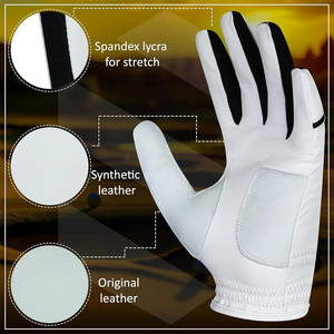 Gants de golf GEO BROTHERS en cuir de cabretta d'Indonésie, respirants, antidérapants, avec logo personnalisé, couleurs au choix, pour homme/femme. - Product Image 6