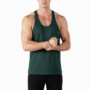 Débardeur de sport pour homme Econex Sports, col rond, tricoté, respirant, séchage rapide, coupe décontractée, 100% coton, logo sur le devant - Product Image 2