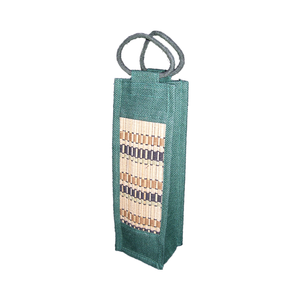 Custom Logo Reusable Portable Wine Carrier Tote <b>Bag</b> Non-Woven Red Wine Bottle Holder Cotton Geometric Pattern Jute <b>Gifts</b> - Product Image 1