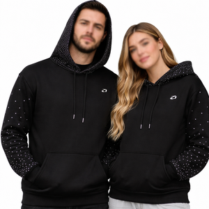 Sudadera con Capucha Unisex de Algodón y Felpa con Detalle Minimalista de Pedrería, Estilo Oversize, Ropa Urbana, Suministro Directo de Fábrica al por Mayor - Product Image 1