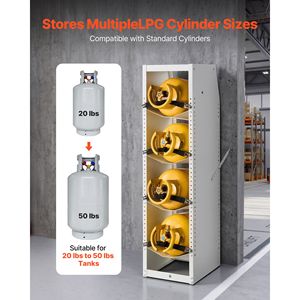 Étagères de garage pour réservoirs de réfrigérant, 4 niveaux, 4 cylindres, 14,8 x 13 x 52 pouces, acier au carbone blanc thermolaqué - Product Image 3