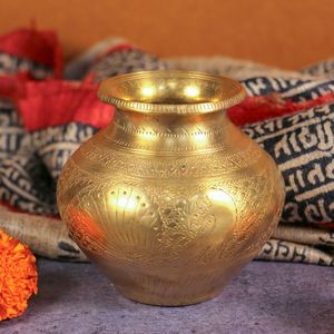 Brass Kalash Lota Pot Utensil <b>Drinkware</b> for Pooja Puja Kit Decoration Purpose for Temple Home Office Pure brass Vessel Lota - Product Image 4