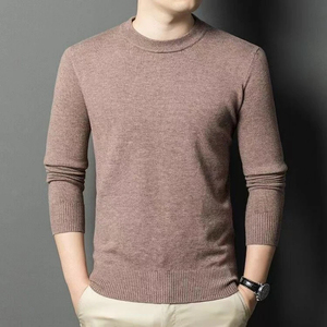Customized Antique-style Solid Men's Semi-collared Anti-Wrinkle Knitted Wool/Viscose Winter <b>Pullover</b> <b>Sweater</b> ODM Manufacturer - Product Image 3