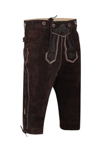 NUEVO HOMBRE BAVARIAN LEDERHOSEN BROWN OKTOBERFEST TRACHTEN KNIEBUND LEDERHOSEN - Product Image 2