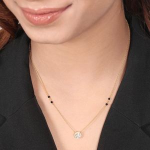 Cadeau de Noël pour la Saint-Valentin, Mangalsutra doré en or plaqué or avec perles en argent sterling 925 pour femmes - Product Image 6