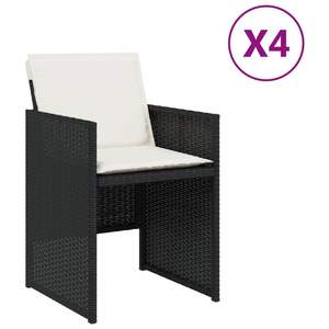 Chaise de patio en rotin PE noir, pliable, en acier thermolaqué - Product Image 2