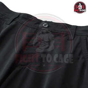 Pantalones cortos cargo negros para hombre, de tela suave y cómoda, con múltiples bolsillos, personalizables con logotipo, precio al por mayor. - Product Image 6