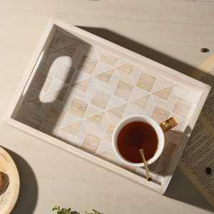 Premium Wooden Square Platter For Gifting And Stylish Presentation Platter for Everyday Wooden Serving <b>Chocolate</b> Wooden Tray - Product Image 2
