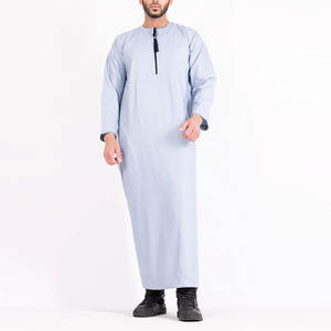 Thobe árabe de moda para hombre, estilo Dubái, Jubba, vestido largo para oración del Eid, tradicional musulmán, talla grande, algodón transpirable, islámico. - Product Image 1