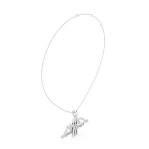 Collier pendentif en or blanc 14 carats avec diamant, bijou religieux vintage, cadeau pour femme, nouveau diamant cultivé - Product Image 6