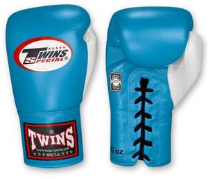 Wholesale Price <b>Lace</b>-up Leather Lightweight Hand Grips Training Sanda Boxing <b>Gloves</b> High Quality Sky Blue Color - Product Image 1