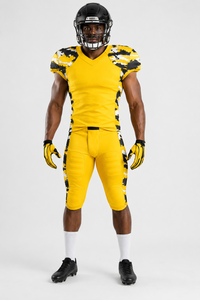 Club Teamwear American Football Uniform Team Set Mesh Polyester Custom Collar Design Camo Side Panel <b>Heat</b> Sublimation - Product Image 5