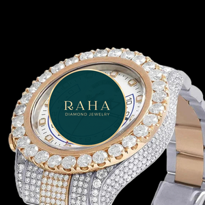RAHA Luxury Moissanite Quartz Watch Women's Analog Sapphire Crystal Dial Roman Numeral Case 42mm Stainless Steel Band 20mm - Product Image 5