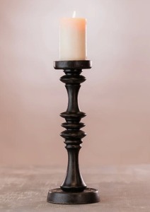 Porte-bougie cylindrique en bois noir mat de luxe, décoration d'intérieur au meilleur prix - Product Image 5
