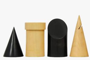 Jeu d'échecs géométrique minimaliste en bois d'ébène et de buis naturel, pièces de 3,4 cm, au meilleur prix - Product Image 6