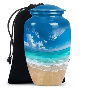 Urna Funeraria Personalizada Aurora Forest para Cenizas de Adultos, Urna Conmemorativa con Tapa Metálica y Bolsa de Terciopelo - Product Image 6