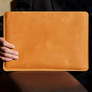 Simple Design Laptop Leather Cover, Handmade Full Grain Leather Laptop Sleeve Case Classic Brown Protective Cover - Product Image 2