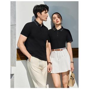เสื้อโปโลผู้ชายปักโลโก้ได้ตามต้องการ75% มีกระดุมสีพื้นและถักสั้นแบบเรียบ - Product Image 2