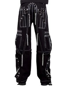 Baggy unisexe gothique pantalon bretelles croisées coupe ample fermeture éclair et chaîne détails personnalisé réflecteur pantalon hommes femmes gothique pantalon pantalon - Product Image 2