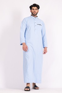 <b>Men</b> Juba Islamic Traditional Long Robe Comfortable Muslim Clothing Modest Loose Fit Breathable Material - Product Image 4