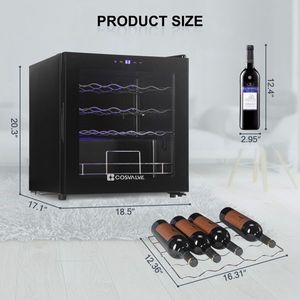 Cantinetta Vino Elettrica da 19 Bottiglie in Acciaio Inox con Porta in Vetro, Compressore R600A, Autoportante per Uso Domestico e Alberghiero - Product Image 5