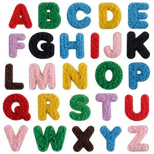 Patch brodé en chenille alphabet personnalisé, thermocollant ou à coudre, en feutre non tissé, pour vêtements, chapeaux, sacs, vestes, sacs à dos - Product Image 1