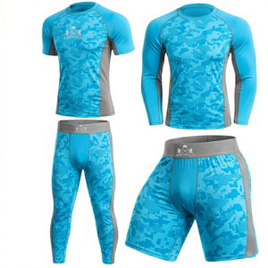 Men's Short Sleeve Rash Guard Red Gray Sublimation Print Quick Dry Sport Top Front Logo Compression Shirt - Product Image 4