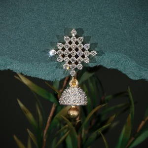 Pendientes Colgantes de Oro Amarillo de 14K con Diseño de Campana y Diamantes Cultivados en Laboratorio, Joyería Fina de Lujo para Mujer, para Bodas - Product Image 2