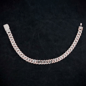 Pulsera de Eslabones Cubanos de 10 mm en Plata de Ley 925 con Diamantes Cultivados en Laboratorio VVS, Joyería Unisex de Lujo - Product Image 1