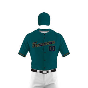 <b>Men's</b> Baseball Uniform Set Teal Jersey <b>White</b> Pants With Belt And Black <b>Socks</b> Breathable Polyester All Seasons Team Name - Product Image 6