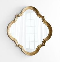 Miroir mural irrégulier encadré de laiton, miroir décoratif glamour