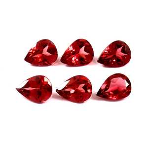 Lot en gros de pierres précieuses naturelles de grenat rouge taille poire facettée calibrée 5x7mm pour la fabrication de bijoux - Product Image 1