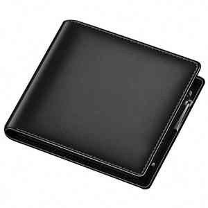 Cartera Negra de Cuero Genuino Hecha a Mano, de Lujo y Moda, para Hombre, Cartera Delgada - Product Image 2