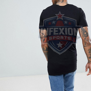 T-shirt à manches courtes pour homme, coupe slim, noir, avec impression de lettres sur le devant, décontracté, col rond, jersey en coton - Product Image 3