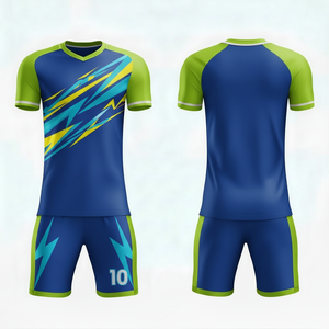 ชุดฟุตบอลดีไซน์ใหม่ ชุดฝึกซ้อมมืออาชีพ เสื้อและกางเกงขาสั้น คุณภาพสูง ผลิตจากโพลีเอสเตอร์ 100% ระบายอากาศได้ดี - Product Image 5
