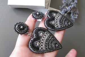 Premium Quality Best Selling Stylish Buddhism Style Beaded Hand Embroidered Cotton Lightweight <b>Earrings</b> with Metal Fittings <b>Back</b> - Product Image 2