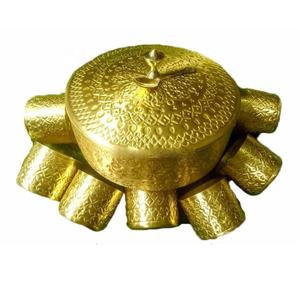 High on Demand Brass <b>Masala</b> <b>Box</b> with Multiple Compartments for Daily Cooking Available At Wholesale Price - Product Image 4