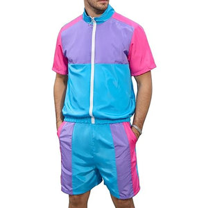 Vintage Solid Windbreaker Jacket Track Suit Disco Outfit Workout <b>Set</b> Retro Streetwear Fashion Two Piece Athletic Jacket Pants - Product Image 1