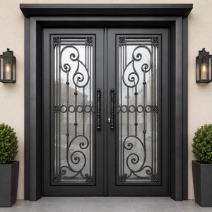 Puertas Modernas de Hierro Forjado: Puertas de Entrada Exteriores Seguras, Elegantes y Hechas a Mano para Casas de Lujo con Estilo y Valor Duraderos - Product Image 2