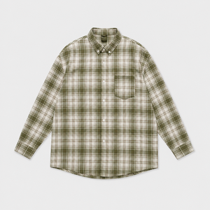 เสื้อเชิ้ตแขนยาวลายสก็อตผู้ชายขายส่ง คอปกพับได้ ผ้าฝ้ายฟลานเนล 100% ระบายอากาศได้ดี ผ้าถัก สปริง คัสตอม - Product Image 3