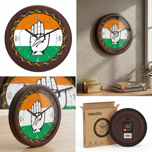 Horloge murale promotionnelle Desh Bhakti Leader, décoration personnalisée fierté indienne pour Thanksgiving et Noël - Product Image 3