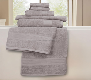 Lots de serviettes de bain en coton naturel 300-600 GSM – Serviettes éponge de luxe pour hôtels et complexes hôteliers avec logo personnalisé - Product Image 2