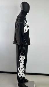 Conjunto Deportivo Personalizado Reflectante Cortavientos para Hombre, Chaqueta y Pantalones de Nailon Transpirable con Cierre, Ropa Deportiva Urbana para Correr - Product Image 3