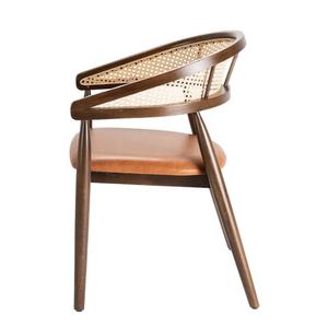 Muebles minimalistas modernos de silla de ratán de madera, una combinación de clásico moderno para comodidad y estética a precios amigables - Product Image 4