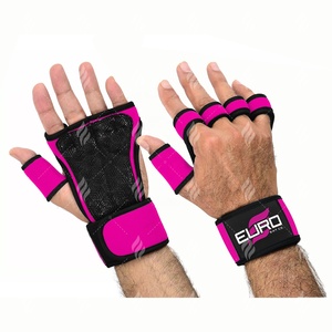 Gants de musculation en néoprène de haute qualité, demi-doigts, antidérapants, avec rembourrage pour la paume, support pour le poignet, fermeture réglable, respirants - Product Image 1