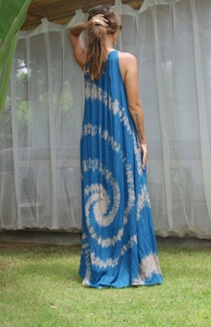 Floor-Length 100% Cotton V-neck Sleeveless <b>Boho</b> Beachwear Summer Formal Maxi <b>Dress</b> - Product Image 2