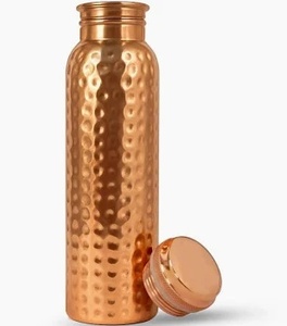Bouteille isotherme portable en cuivre massif de qualité supérieure, écologique, avec couvercle à poignée, isolation thermique 24 heures, faite à la main, grande taille - Product Image 2