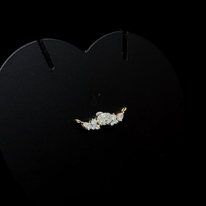 Luxury oval diamond curved cluster pendant with pear and round accents elegant mangalsutra <b>necklace</b> charm without <b>chain</b> - Product Image 3