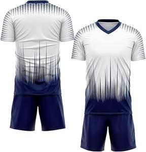 ชุดฟุตบอลดีไซน์ล่าสุด โพลีเอสเตอร์ 100% สไตล์ใหม่ ชุดมืออาชีพสำหรับผู้ใหญ่ คุณภาพพรีเมียม สีสั่งทำได้ แห้งเร็ว - Product Image 2