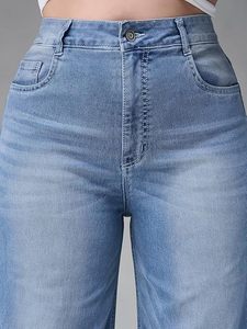 Jean en denim extensible coupe bootcut taille haute longueur régulière pour femme - Product Image 2